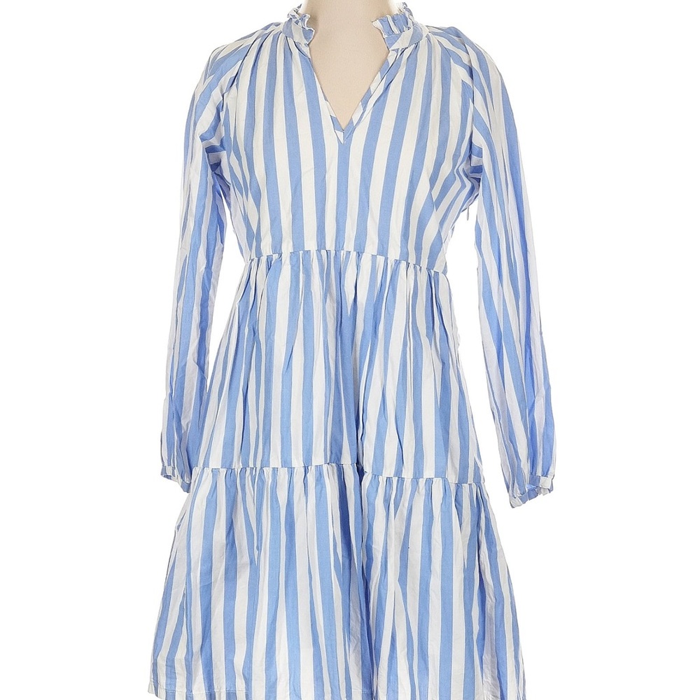 J Crew Blue and White Striped Women's Dress